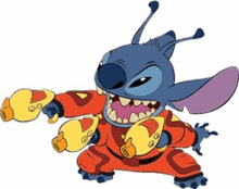 a cartoon character from lilo and stitch is holding a gun