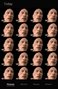 a collage of images of a man 's face with the words today at the top of the screen