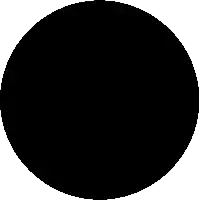 a black circle on a white background with a border