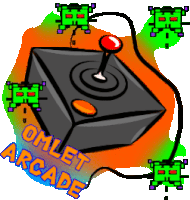 a cartoon drawing of a video game controller with the words omlet arcade below it