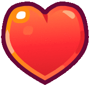 a red heart with a purple border on a white background