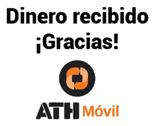 a sign that says dinero recibido gracias and ath movil