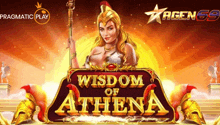 a game called wisdom of athena shows a woman holding a staff