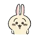 a cartoon rabbit with bunny ears and a surprised face is waving .