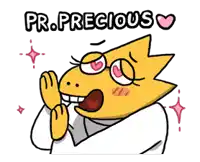 a cartoon drawing of a lizard with the words " pr.precious " above it