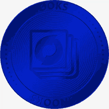 a blue coin that says ' goks ' on it