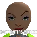 a cartoon of a woman with the words hoopfanters mother on her face