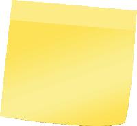 a yellow sticky note with a white background