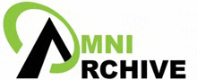 the logo for omni archive is green and black and has a green arrow .