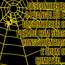 a spider web with the words " desconhecer o evangelho " written on it