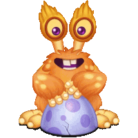 a cartoon monster is holding a blue egg