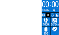 a blue screen shows the time of 00:00 and the date of 01/07