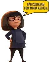 a cartoon character with a yellow speech bubble that says não contavam com minha astucia