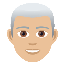 a cartoon illustration of a man 's face with gray hair