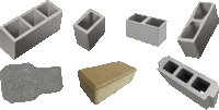 several different types of concrete blocks are shown