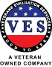 the logo for a veteran owned company is a veterans evaluation service .