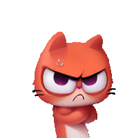 a cartoon cat with a very angry look on its face