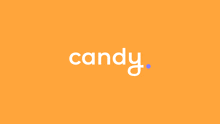 an orange background with the word candy written on it