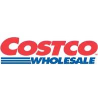 a logo for costco wholesale is shown on a white background