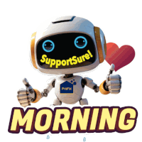 a robot giving a thumbs up with the words morning on the bottom