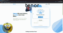 a screenshot of a website called tenor that allows you to upload gifs and stickers or create them from mp4s