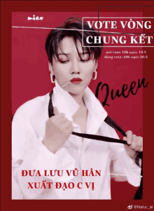 a poster that says vote vòng chung kết queen on it