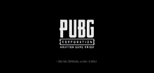 the logo for pubg corporation krafton game union is a white logo on a black background .