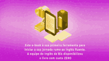 a purple background with the words " este e-book é sua primeira ferramenta para iniciar "