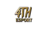 a logo for 4th esport is shown in gold on a white background