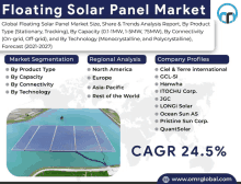 an advertisement for the floating solar panel market with a picture of a floating solar panel