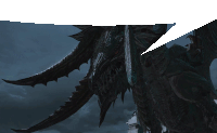 a black dragon with a speech bubble above it