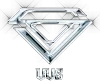 a diamond shaped logo with the word uus below it