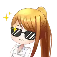 a cartoon girl wearing sunglasses and a white shirt