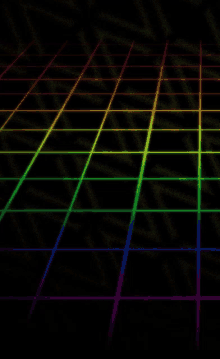 a black background with a rainbow colored grid