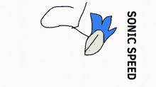 a drawing of sonic the hedgehog with the words sonic speed underneath it