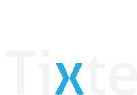 a white background with a blue x and the word tixte