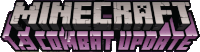 a logo for minecraft a combat update with purple letters