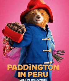 paddington in peru lost in the jungle poster with a bear