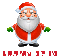 a cartoon drawing of santa claus with glasses and a beard