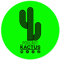 a green circle with a cactus and the words podcast del cactus