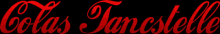 a black background with red text that says cola 's tamcastle