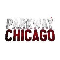 a white background with the words parkway chicago in red