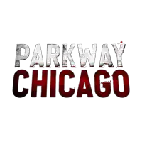 a white background with the words parkway chicago in red