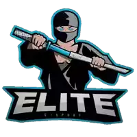 a logo for elite e-sport shows a ninja with a sword