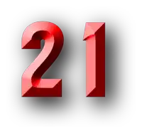 the number 21 is displayed in red letters on a white background