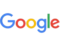 a google logo with a white background and a rainbow of colors