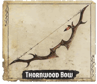 a picture of a thornwood bow with barbed wire on it