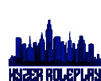 a logo for hyzer roleplay shows a city skyline