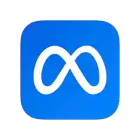 a blue icon with a white infinity symbol on it