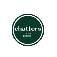 a green circle with the words chatters online english inside of it